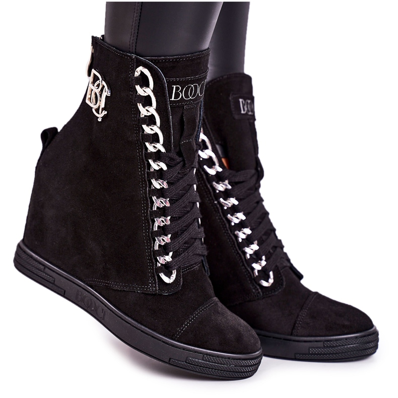 Sneakers Camoscio Donna BOOCI 2222/066/s Catena Argento Nero