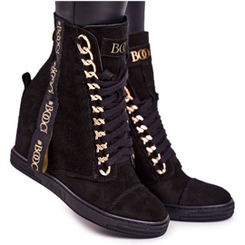 Sneakers Da Donna In Pelle Scamosciata Con Nastro BOOCI 2222/543/z Nero