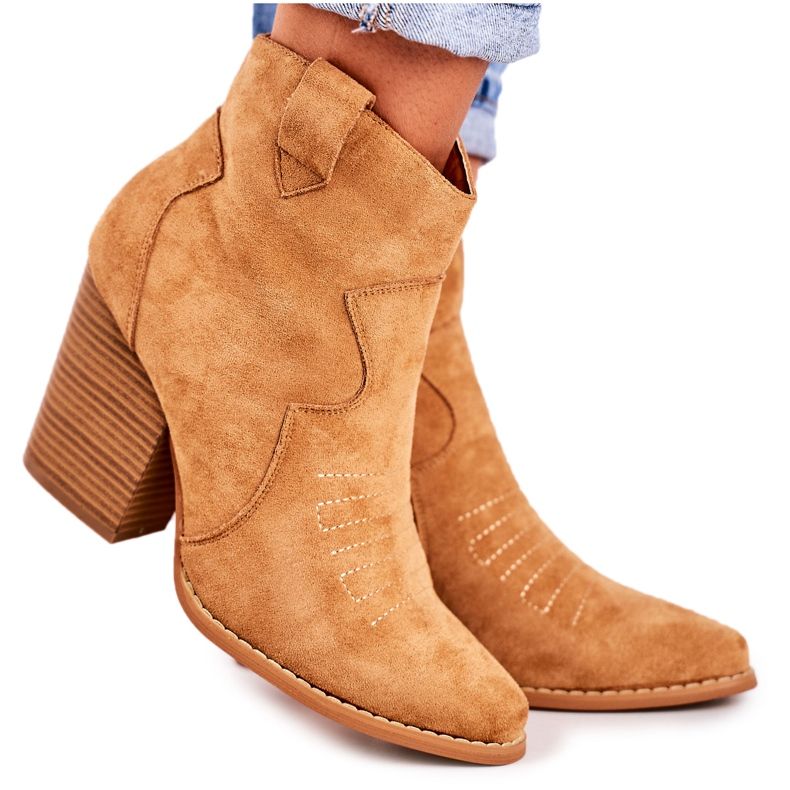 MSMG Stivali da cowboy caldi da donna Caramello Margaret marrone