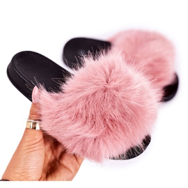 Pantofole di pelliccia rosa Fashionista per bambini
