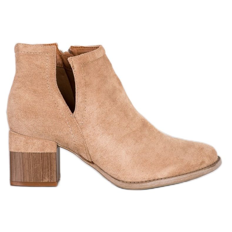 Bella Paris Stivaletti Scamosciati Con Taglio beige