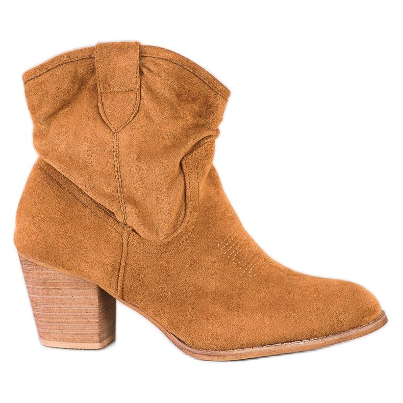 Ideal Shoes Cowgirl cammello su un palo marrone multicolore