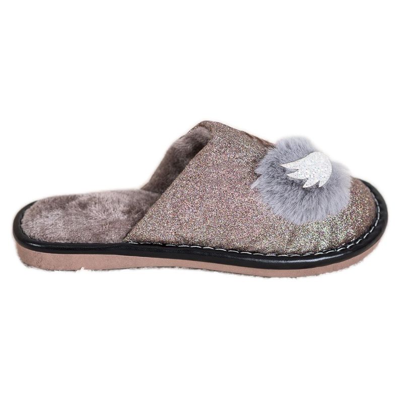 Bona Pantofole Alla Moda Con Applicazione beige marrone