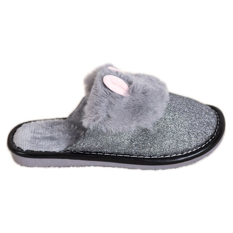 Bona Pantofole Glitter Con Danni grigio