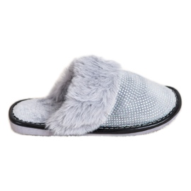 Bona Comode Pantofole Con Pelliccia grigio