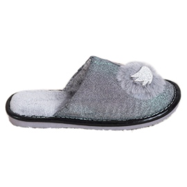Bona Pantofole Alla Moda Con Applicazione grigio