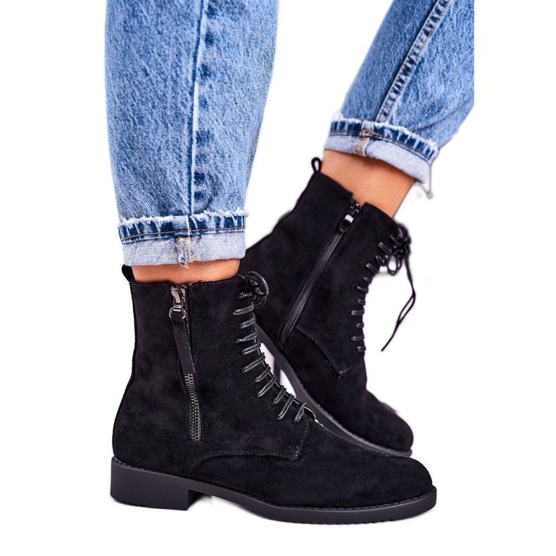 PJ1 Stivali classici in pelle scamosciata caldi da donna Black Simplicity nero