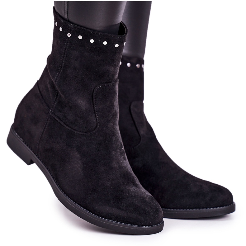 PJ1 Stivali isolanti neri da donna con strass in pelle scamosciata Performance nero