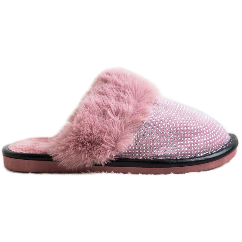 Bona Comode Pantofole Con Pelliccia rosa