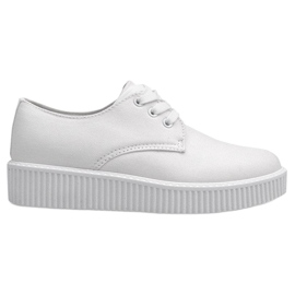 Stivali Creepers su piattaforma bianca BK-15 bianco