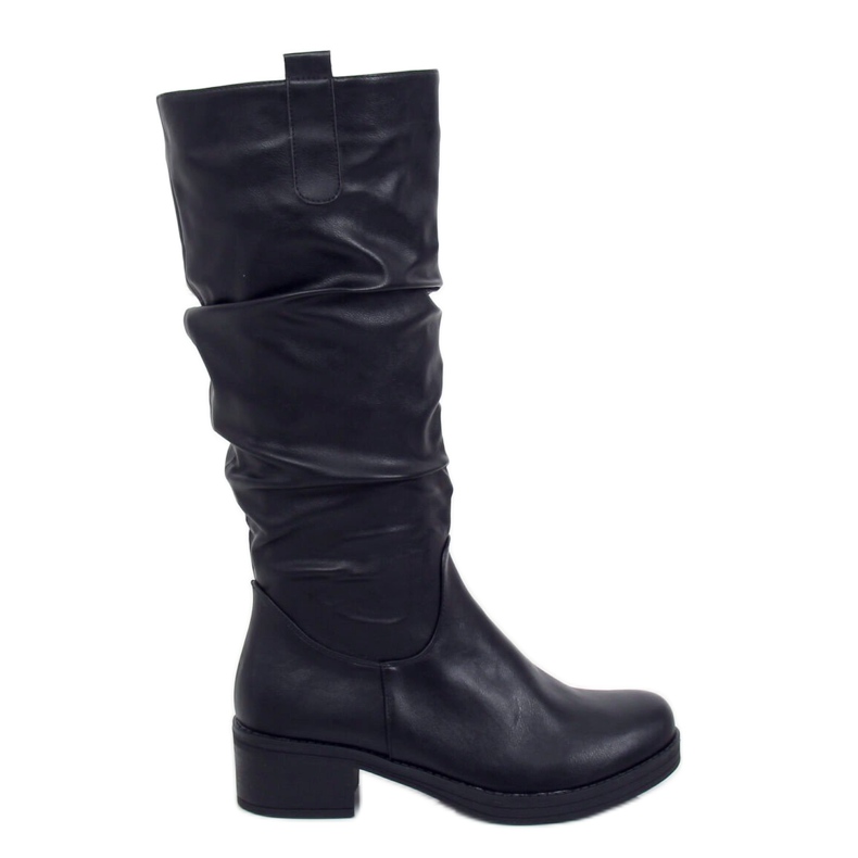 Stivali neri con tacco basso J19-87 Black nero