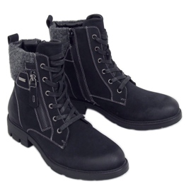 Stivali neri in legno da donna 4058 Black nero