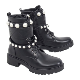 Stivali neri con perle NC1065 Black nero