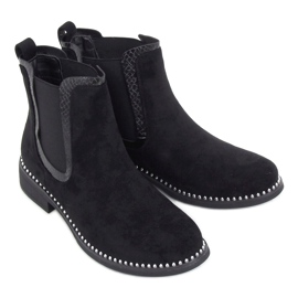 Stivali Jodhpur neri in camoscio nero RQ313 Nero