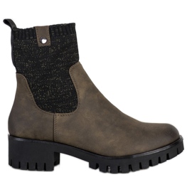 Daszyński Stivali piattaforma slip-on verde