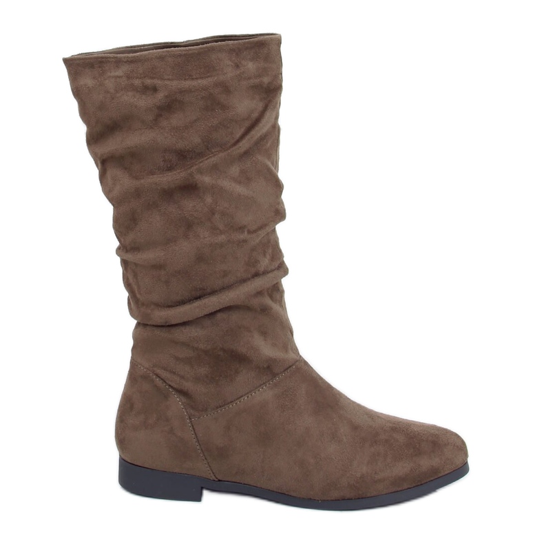 Stivali da donna tacco piatto J19-92 Khaki cachi verde
