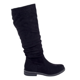 Stivali in camoscio nero 1268J16 Nero