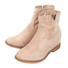 Stivali su una zeppa beige nascosta ZT1013 Grey
