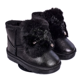 Stivali Da Neve Per Bambini Con Pelliccia Nero Aurora