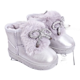 Doposci da Bambino con Pelliccia Argento Aurora