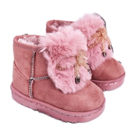 Doposci Bambino con Pelliccia Camoscio Rosa Amelia