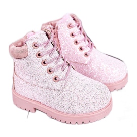 Stivali da bambino in broccato caldo Trappers Pink Mermaid rosa