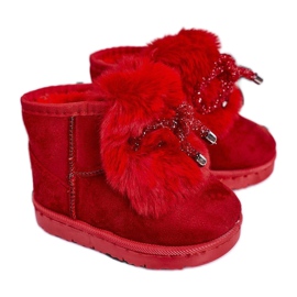 Doposci Bambini con Pelliccia Camoscio Rosso Amelia