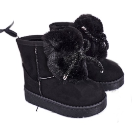 Stivali da neve per bambini neri con pelliccia scamosciata Amelia nero
