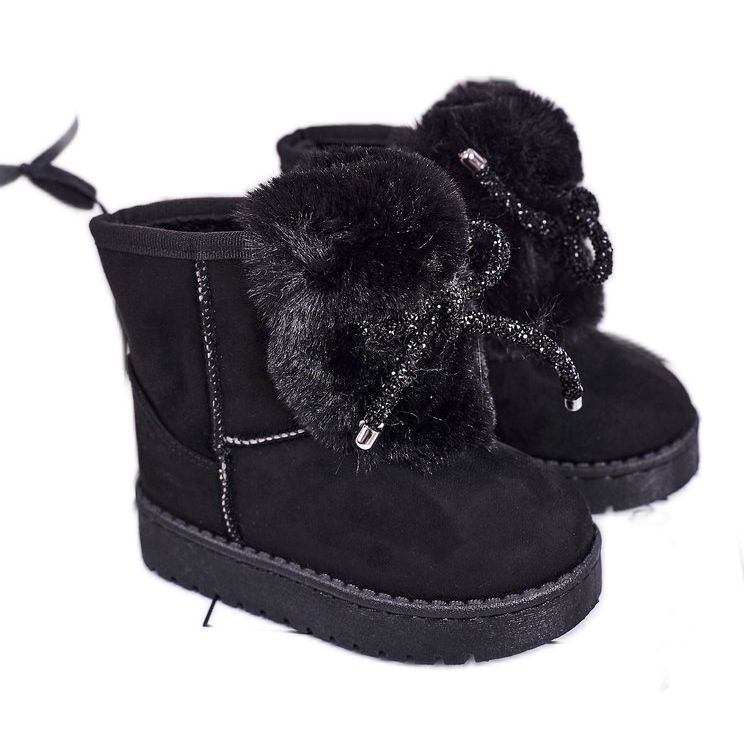 Stivali da neve per bambini neri con pelliccia scamosciata Amelia nero