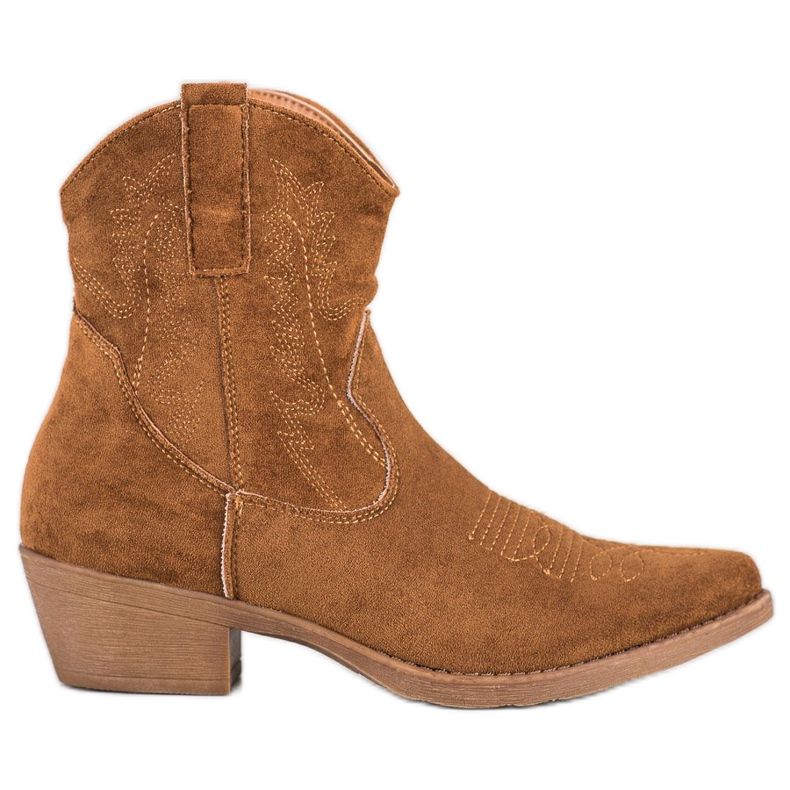 Ideal Shoes Stivali da cowboy con pelle scamosciata marrone