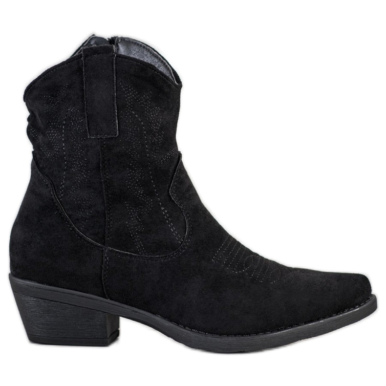 Ideal Shoes Stivali da cowboy con pelle scamosciata nero