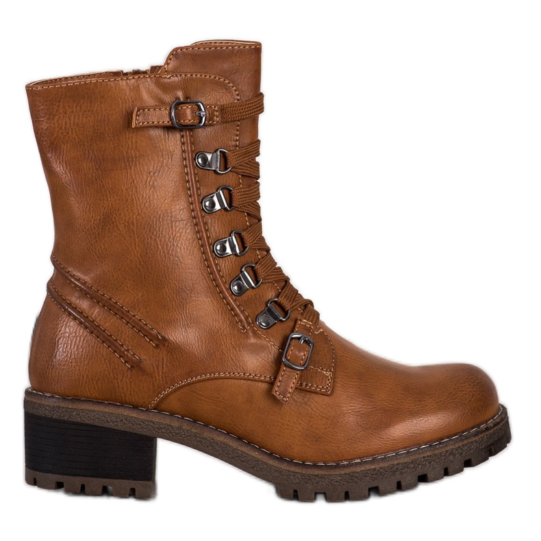 Super Mode Lavoratori marroni con lacci marrone