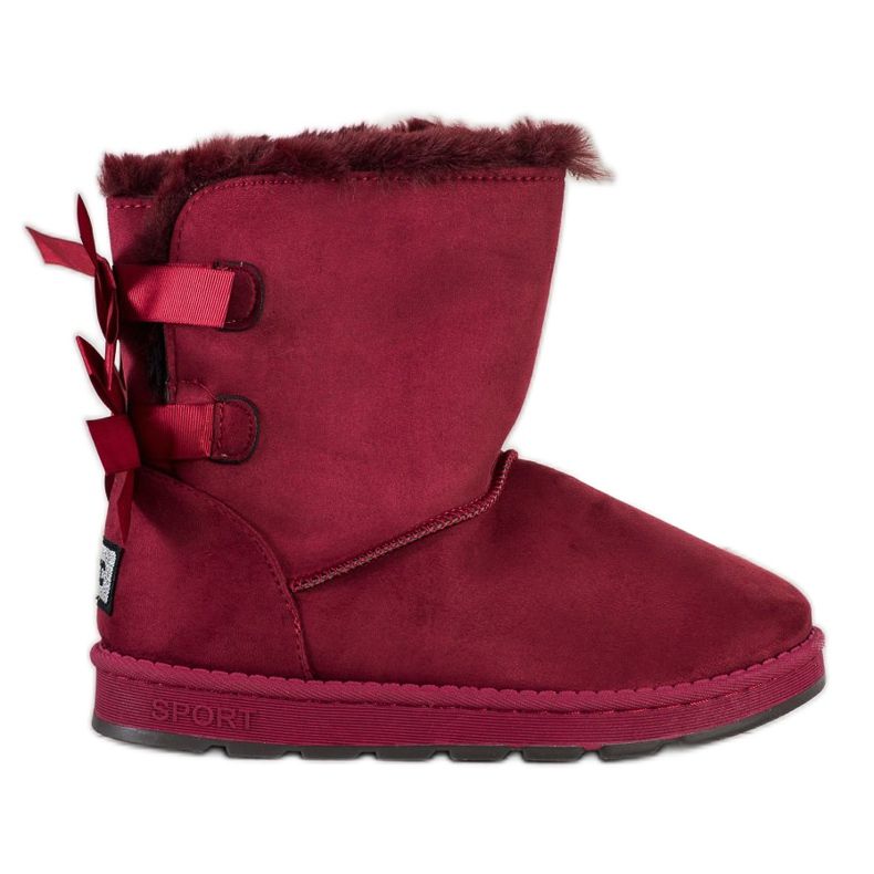 Bona Mukluki marrone con fiocchi rosso