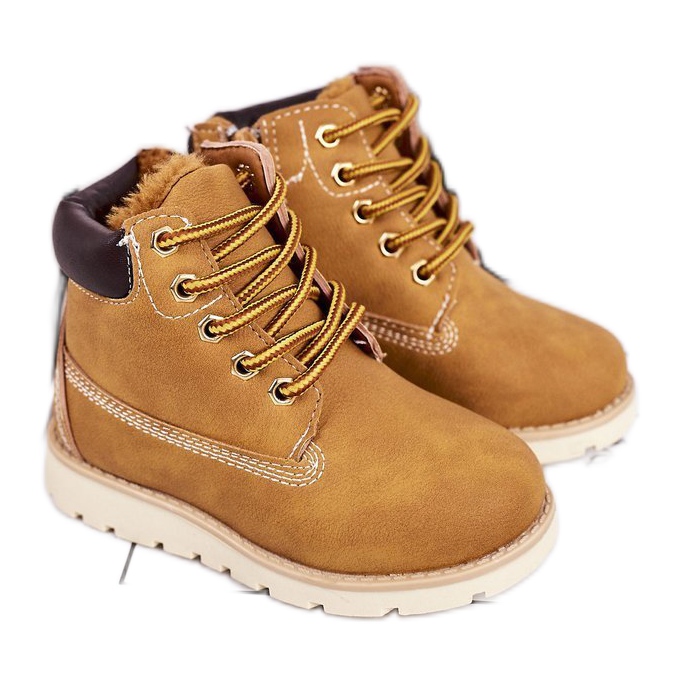 Stivali caldi per bambini Trappers Caramel Woody multicolore giallo