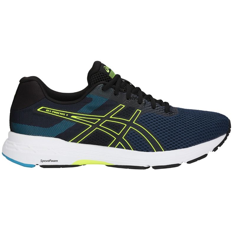 Asics Gel Phoenix 9 T822N 400 scarpe da corsa da uomo nero blu navy giallo