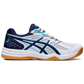 Asics Acics Upcourt 4 bianco e blu navy 1071A053 100 scarpe da pallavolo uomo bianca bianca