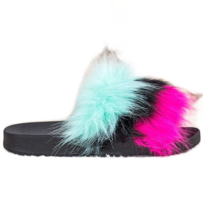 Bona Pantofole Colorate Con Pelliccia multicolore