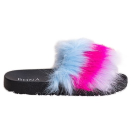 Bona Pantofole Colorate Con Pelliccia multicolore