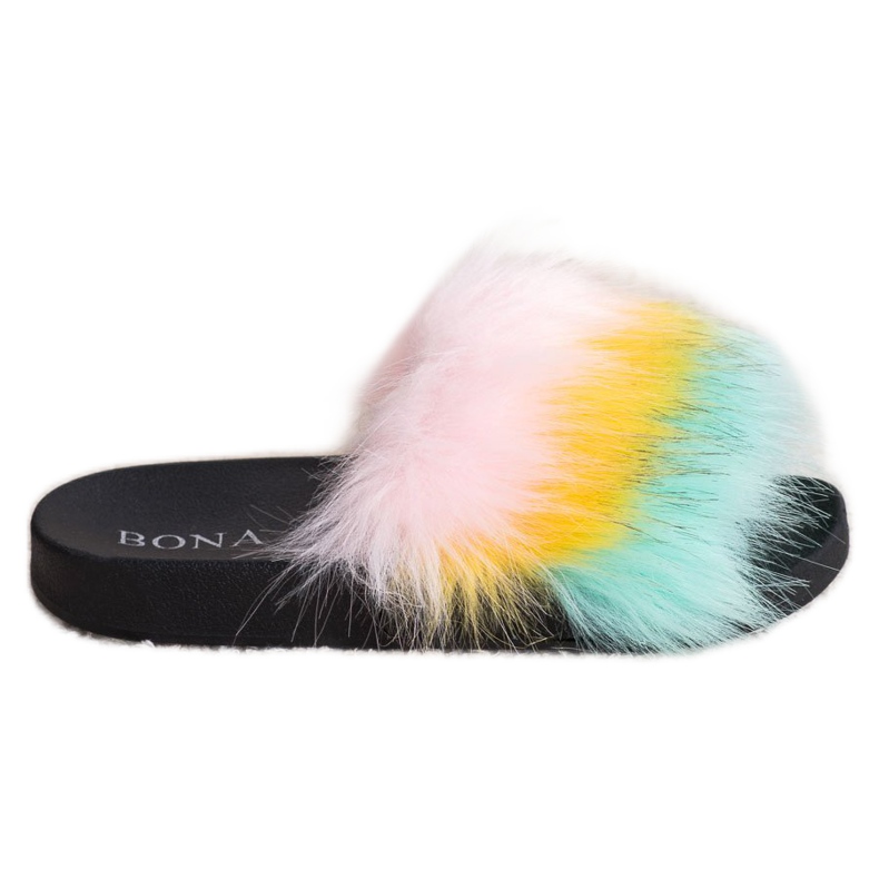 Bona Pantofole Colorate Con Pelliccia multicolore