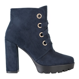 Juliet Stivaletti con lacci blu navy