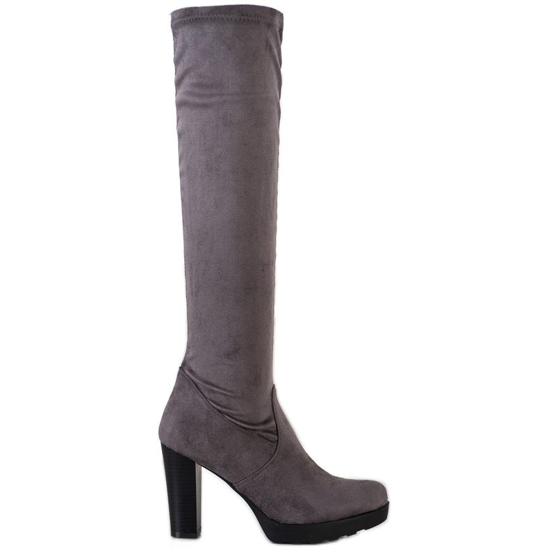 Flyfor Stivali in pelle scamosciata alla moda grigio