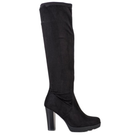 Flyfor Stivali in pelle scamosciata alla moda nero