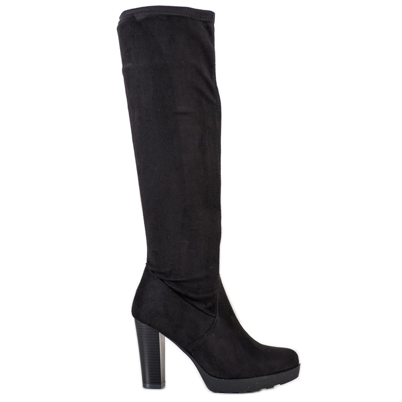 Flyfor Stivali in pelle scamosciata alla moda nero