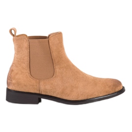 Ideal Shoes Stivaletti Chelsea in pelle scamosciata beige