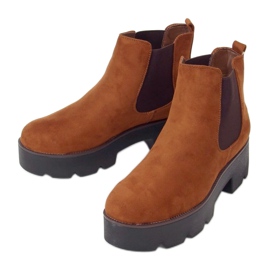 Stivaletti Chelsea su suola alta cammello 8B987 Camel marrone