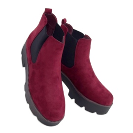 Stivaletti Chelsea con suola alta 8B987 Wine rosso multicolore