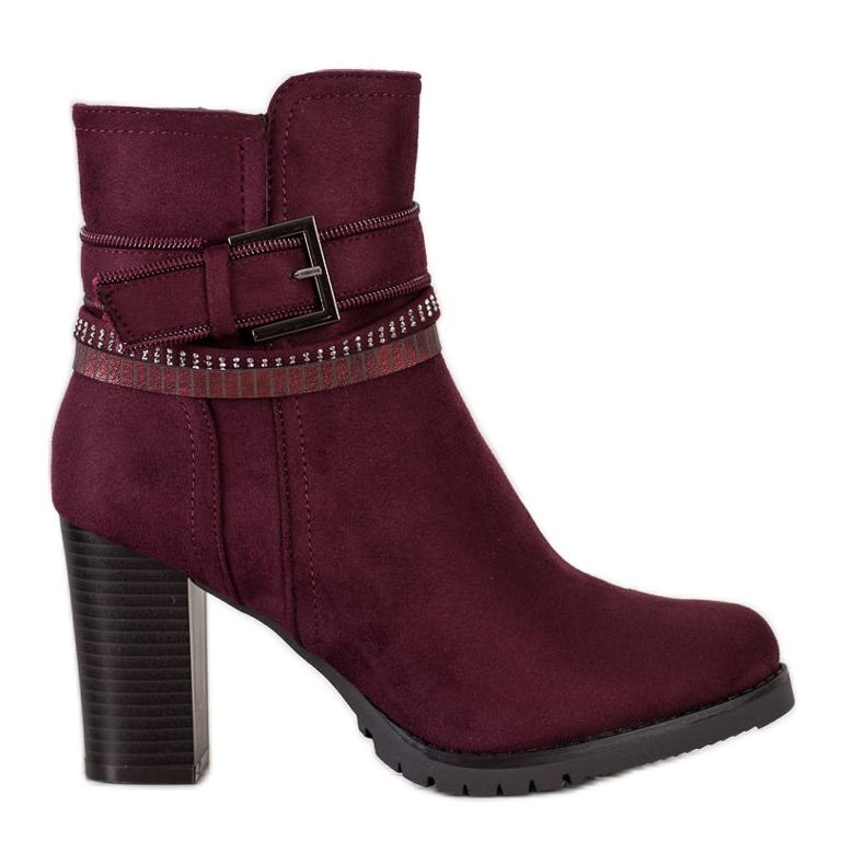 Queentina Stivaletti eleganti in pelle scamosciata rosso multicolore