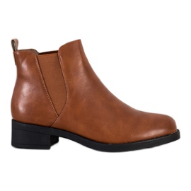 Ideal Shoes Stivaletti Chelsea in ecopelle marrone