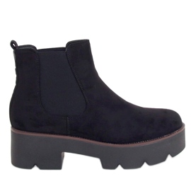 Stivaletti Chelsea neri con suola alta neri 8B987 Black nero