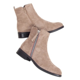 Stivaletti beige da donna 168-287 LT.KHAKI